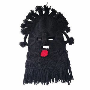 🤩NEW Handmade  Aya Huma Diablo Umo Inca's Adult Mask Ecuador Black Inti Raymi